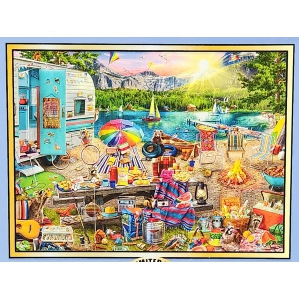 AIMEE STEWART The Family Campsite Puzzle - 1000 Piece - NEW SEALED - Picture 2 of 3